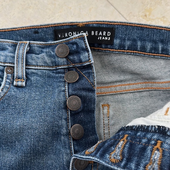Veronica Beard Faye High-Rise Button-Fly Skinny Jeans w/ Frayed Hem - Picture 5 of 7
